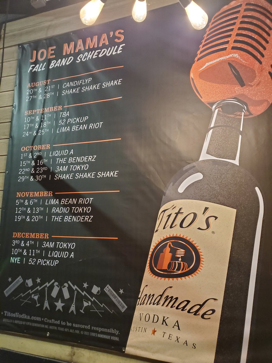 JoeMamasMotown's tweet photo. It has been 18 months since our last band and we are excited to announce our Fall 2021 band schedule. Follow and RT for a chance to win 4 weekend VIP passes to see @Candiflyp. Winner(s) picked Friday at 7pm. https://t.co/xe5NRr4iAa