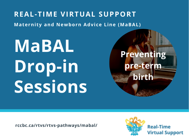 RCC_bc's tweet photo. Join the Maternity and Babies Advice Line (MaBal) drop-in learning session on Sept 10 from 12:15-1pm. This interactive case-based discussion on preventing pre-term birth & considerations when a pregnant person presents w/symptoms. Zoom link➡️https://t.co/Iou4Xl0nY5
#MaBal #RTVS https://t.co/tx0WWpLLbR
