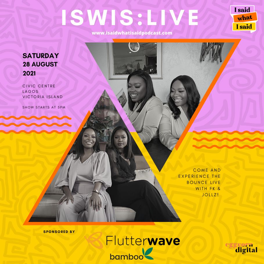 The bounce is going live! Our first live show is on the 28th, with lots of fun little surprises planned out. Come and play with us💃🏽💃🏽

tix.africa/buy/iswislive