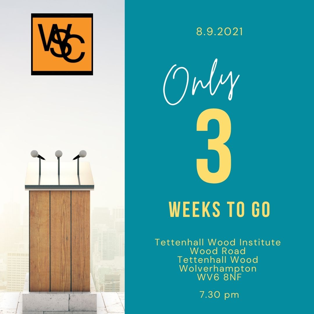 wtonspeakers's tweet photo. 3 weeks until we meet again.... we can't wait.  Pop by and have a look at what it's all about, for free!   #confidence #publicspeaking #wolverhampton https://t.co/4Q128VySyr