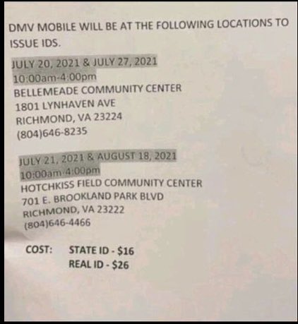 VAABlueDevils's tweet image. TODAY‼️‼️‼️ You still have time left… On-site DMVGo Van at the Hotchkiss Field Community Center until 4p‼️ HURRY‼️ #VAACares #IDCards #DMVNow