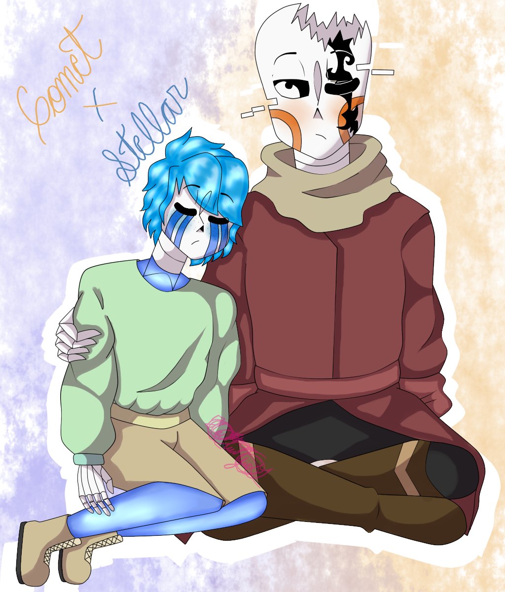 WildCatv9's tweet photo. SE QUE DIJE QUE NO SON PAREJA PERO SE VEN TAN LINDOS! Perdón, nunca había pensado en shipearlos hasta que escuche un par de canciones viejas sobre desamor x'd y pos, iba perfecto con estos dos ;;
#CometSans #StellarSans #Oc #Draw #DigitalDraw #MyArt #Undertale #Underverse https://t.co/UwOWtOGCrU