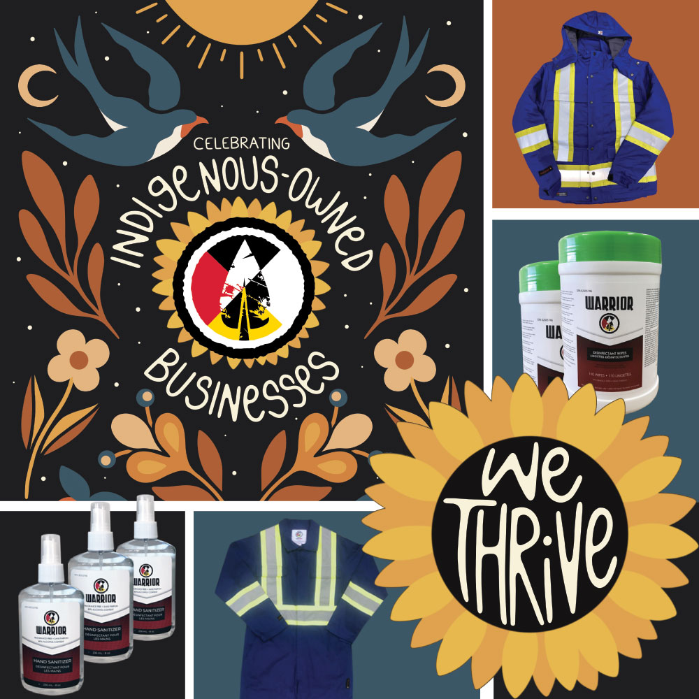 warriorworkwear's tweet photo. We are very excited to announce that our products will be featured on the We Thrive program! We Thrive is a national ad campaign running on Facebook and Instagram to Celebrate Indigenous-owned businesses in Canada.  https://t.co/3uTJ6OinO5 https://t.co/D8aUdyv9Nw