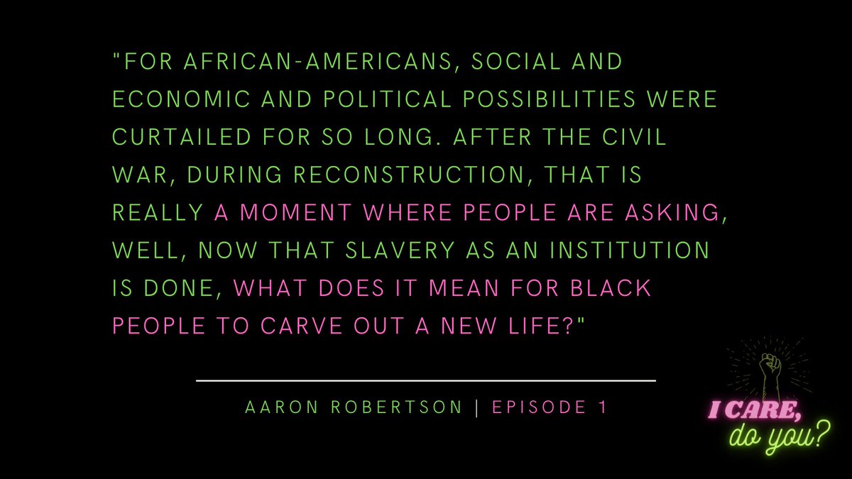 ICareDoYouPod's tweet photo. @augiewatts on the fundamental question of #BlackUtopianism after the Civil War and Reconstruction - what does it mean for Black people to carve out a new life?

Full episode here: https://t.co/wQ8c35US17

#ICareDoYou #ImaginingBetterAlternatives https://t.co/CzoSS3YP7Q