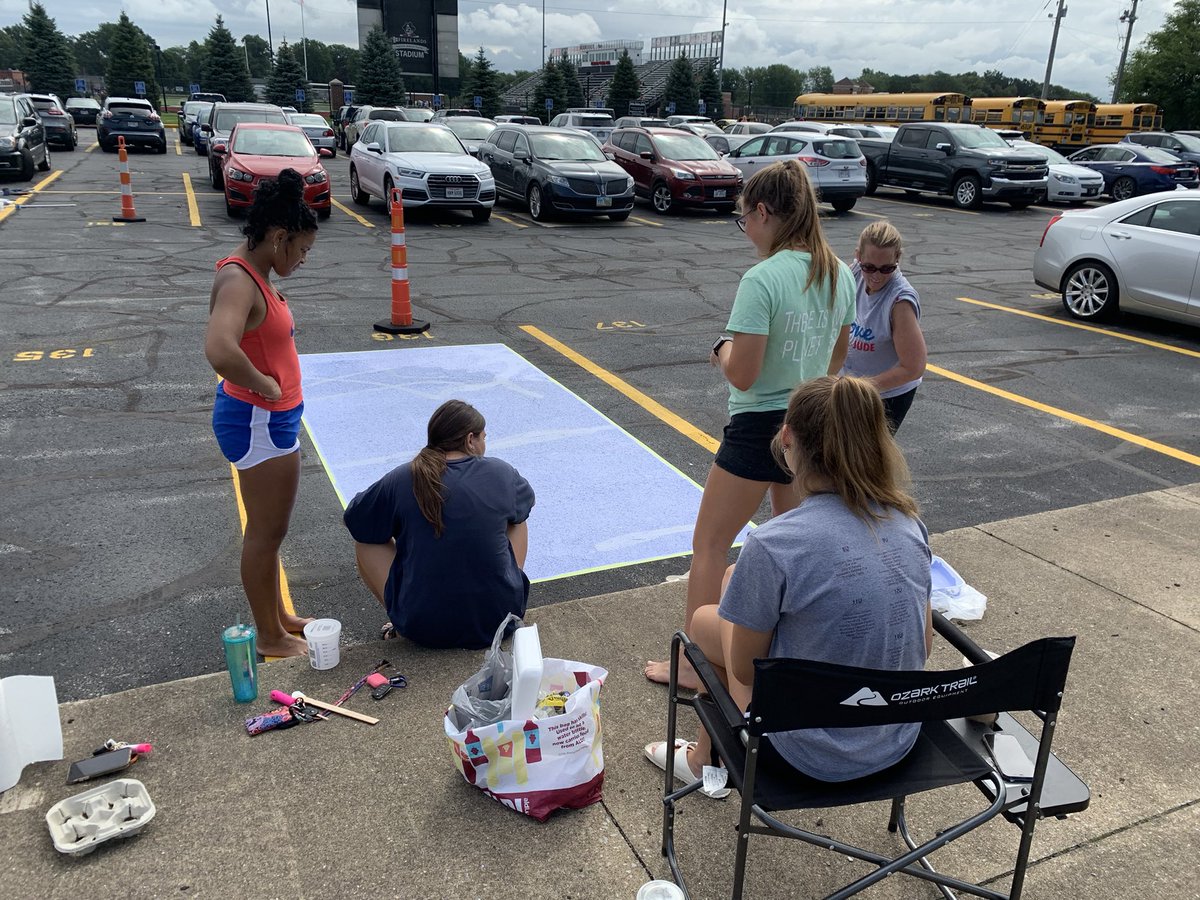 PerkinsHigh's tweet photo. Some seniors made their mark on PHS — by painting their parking spots today. Can’t wait to see the finished product. #gopirates #perkinsnow @PHS2022_ 

https://t.co/shL4L8S5Ko https://t.co/BeKQv2TRiP