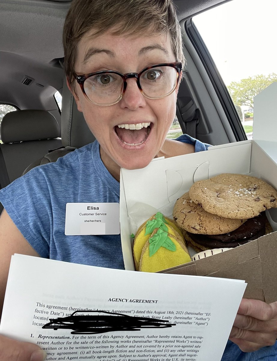 ElisaStoneLeahy's tweet photo. I just signed an agent contract! Bringing yummies to work to celebrate!!! https://t.co/Bhbbyr5JeN