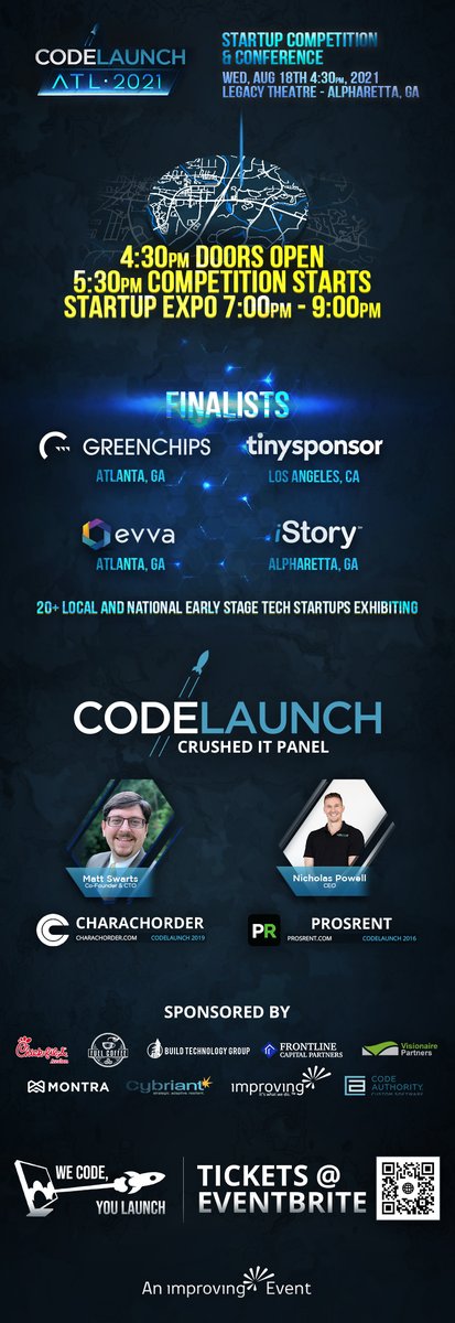 CodeLaunch's tweet image. We are excited to announce that TODAY is CodeLaunch #ATL! Check out the infographic for essential details about the event.

Visit our Eventbrite to reserve your spot! tinyurl.com/h9zttp6u

#startups #seedaccelerator #startupfunding #startupfounders #atlanta #georgia