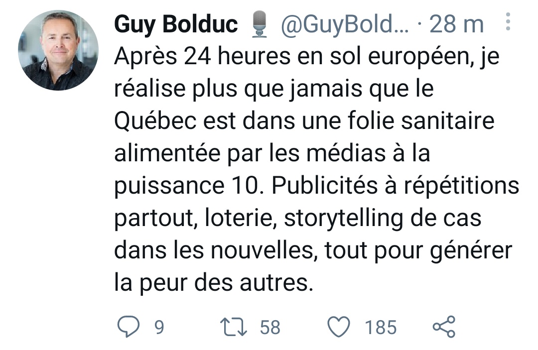Radio_Jambon's tweet photo. JE crois que Guy ne reviendra pas.
Ne pas comprendre la langue de son pays d'accueil doit l'aider à vivre dans son monde parallèle.
Stay strong Guy !
#RadioComplot
#FakePandémie https://t.co/DPcN2uTzwf