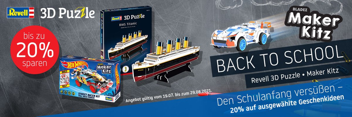 RevellGermany's tweet photo. Mach mit den 3D Puzzlen und Hot Wheels Maker Kitz aus dem Schulstart etwas Besonderes π
Jetzt zuschlagen unter https://t.co/6zgbtMeunW
#revell #modellbau #3dpuzzle #hotwheels #makerkitz #spielundspass #modelkits #modelmaking #modelbuilding #schulstart #backtoschool https://t.co/nFpCPhedbG