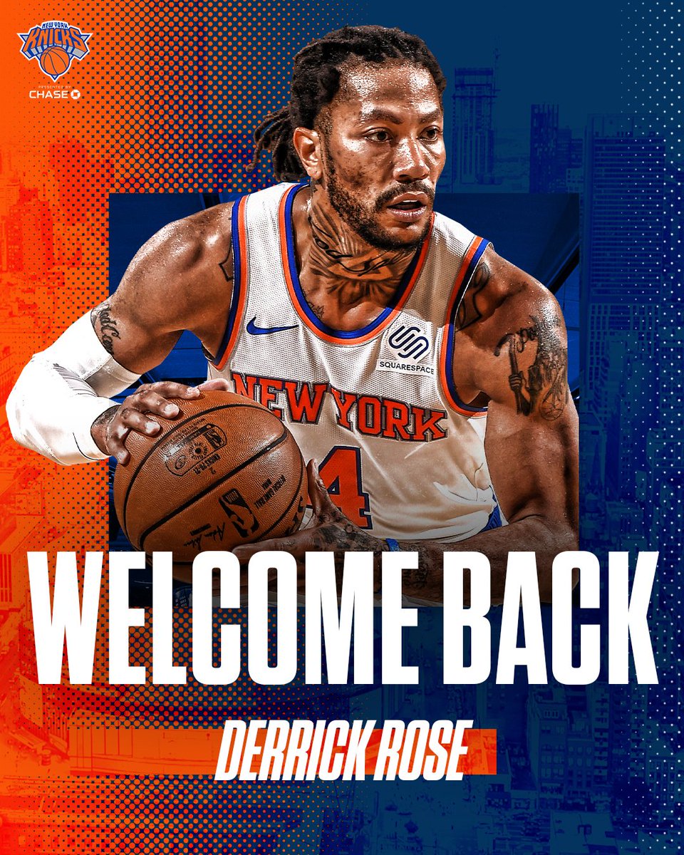 HE'S BACK.

<a href="/drose/">DZY</a> re-signs with the orange and blue. #NewYorkForever
