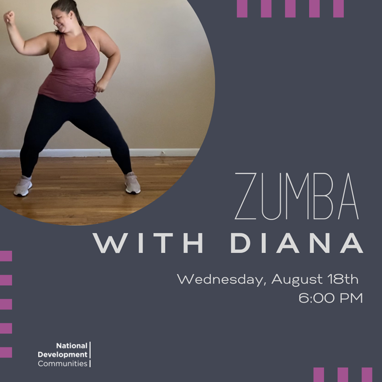 ZUUUUUUUMBA! Tonight is the night. Our resident will be moving and grooving! Have fun! #NDCommunities #EmeryFlats #Enjoyingvirtually