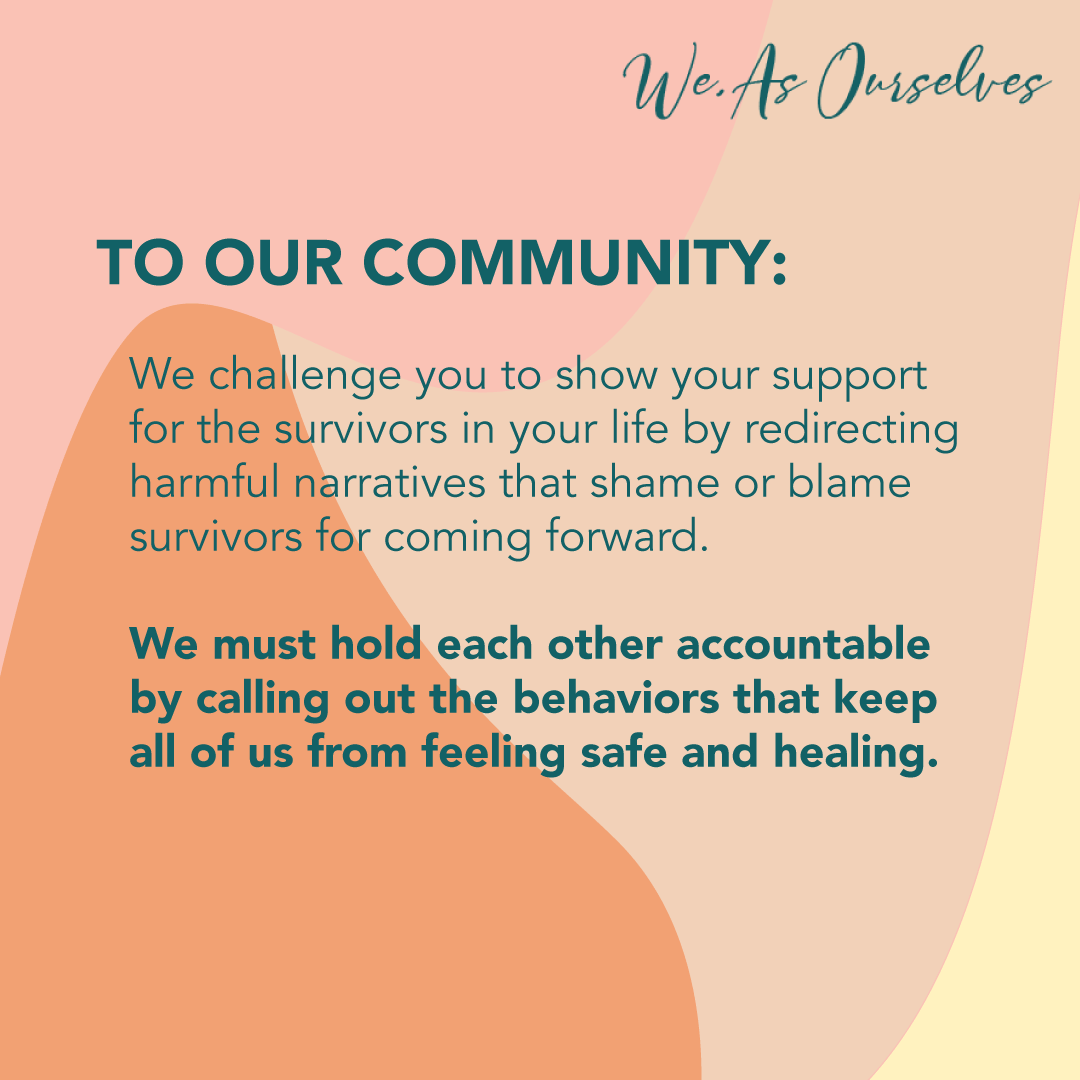 weasourselves's tweet photo. We recognize the current need for healing for Black survivors as the R. Kelly trial begins today. 

We’ve put together a set of resources to support survivors, and guide the media and our community in this work. You can find them here: https://t.co/MitoHypXSg https://t.co/kodUlQBFcd