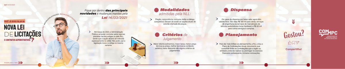MPC_MG's tweet photo. Já ouviu falar da Nova Lei de Licitações e Contratos Administrativos?
Nova Lei de Licitações traz inovações para o planejamento de compras e contratações de órgãos públicos
https://t.co/UIiCYl0fPD
#MPC
#COMMPC
#licitação
#compras
#lei14133
#leidelicitações
#novaleidelicitações https://t.co/Myeps8UcOp