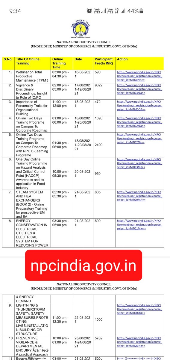arunkjhaies's tweet photo. Invest in yourself LEARN
Online from National Productivity Council
https://t.co/w7dImMbvm8

322 ELearning Modules

492 Web Videos

Daily WEB SESSION 

#npcertificate @reliancegroup @BHEL_India
@PidiliteInd @IndianOilcl @BPCLimited @EsselGroup_ @BirlaCellulose @ONGC_ @GMR_Group https://t.co/E3DLNXZWw0