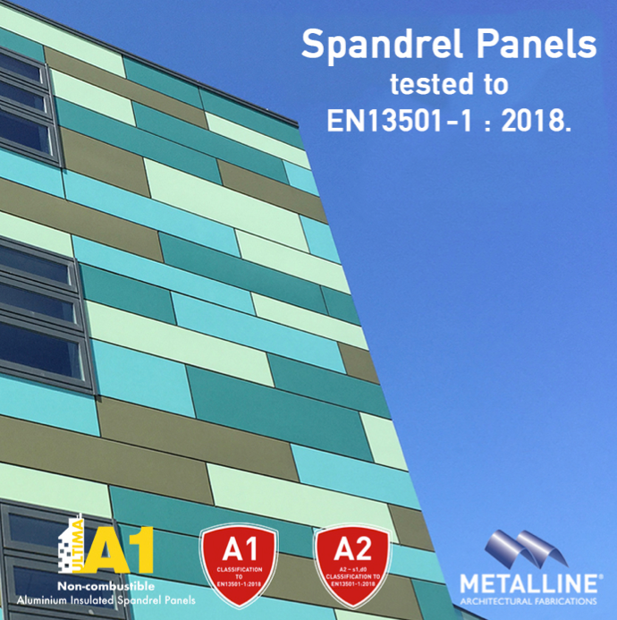 MetallineUK's tweet photo. Metalline is the FIRST and ONLY UK fabricator to offer A1 fire rated Spandrel Panels tested to EN13501-1 : 2018.
Find out more about our new non-combustible Ultima Insulated Spandrel Panels here – https://t.co/mkceHiqiqU
#FireRatedCladding #NonCombustibleCladding https://t.co/adTl4ikM1h