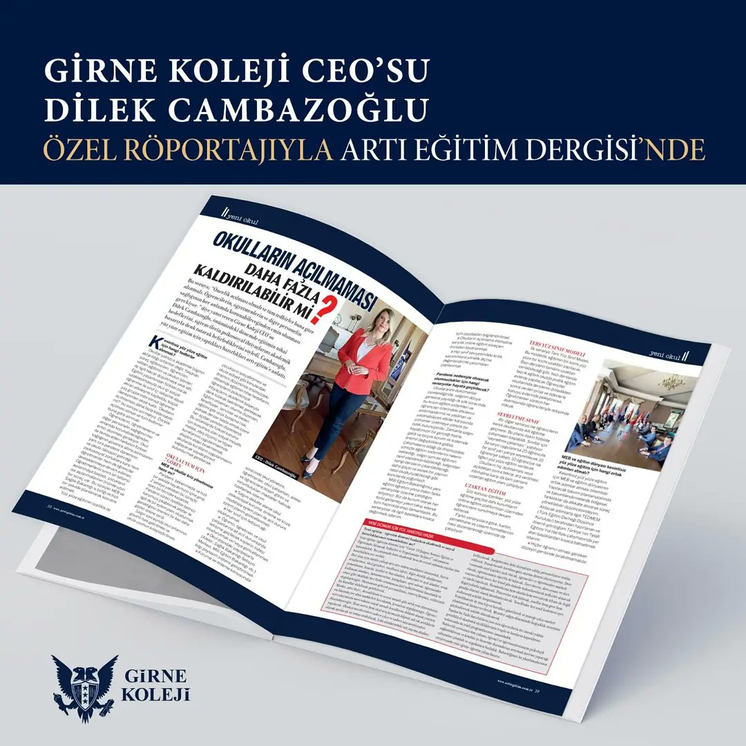 TYorulmazlar's tweet photo. CEO'muz Dilek Cambazoğlu özel röportajıyla Artı Eğitim Dergisi'nde!
#GirneKoleji #DünyanınKapılarıSanaAçık
@girnekoleji @umitkalko @dilekcambazoglu @eorhanegt https://t.co/tKXxrjj9te