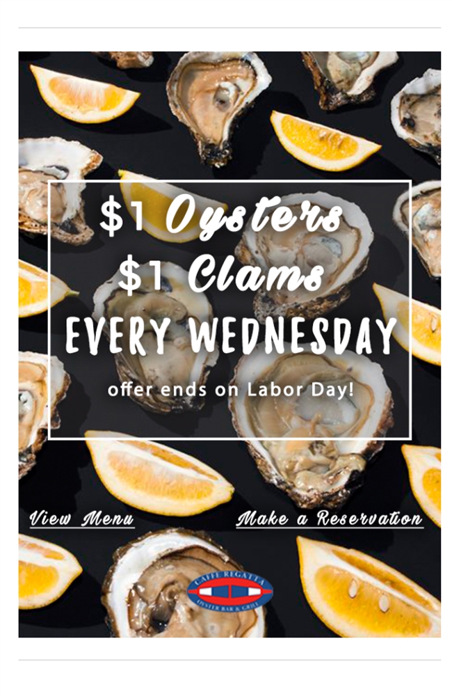 CaffeRegatta's tweet photo. Open if you love $1 Oysters &amp; Clams! https://t.co/yDQxNgpDIO https://t.co/y46Qnru29Q