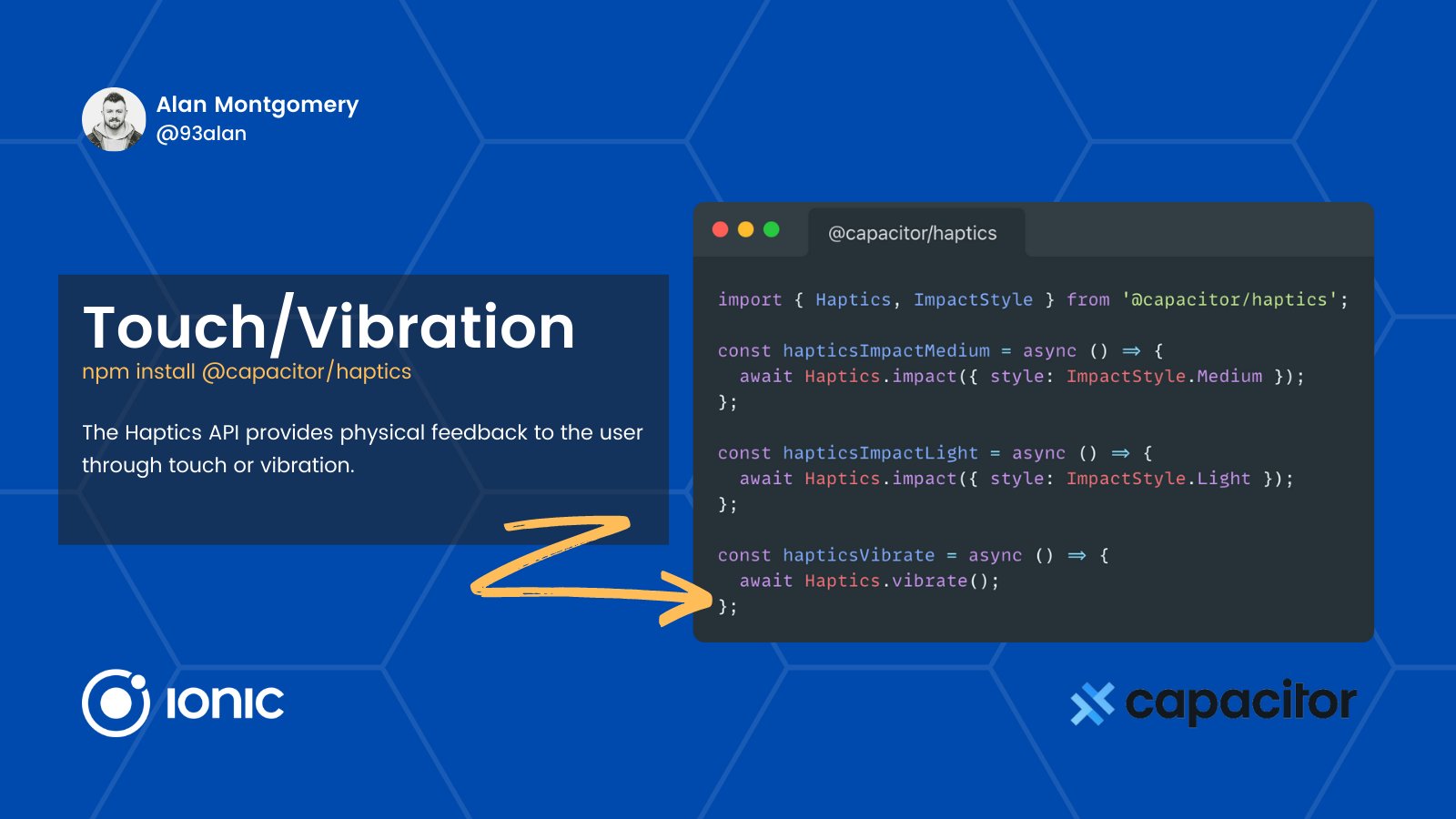 Capacitor on Twitter "RT 93alan 📳 Provide haptic feedback with