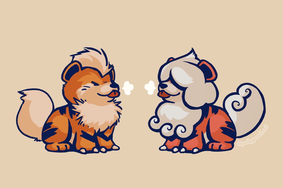 Growlithe and his Hisuian form! 