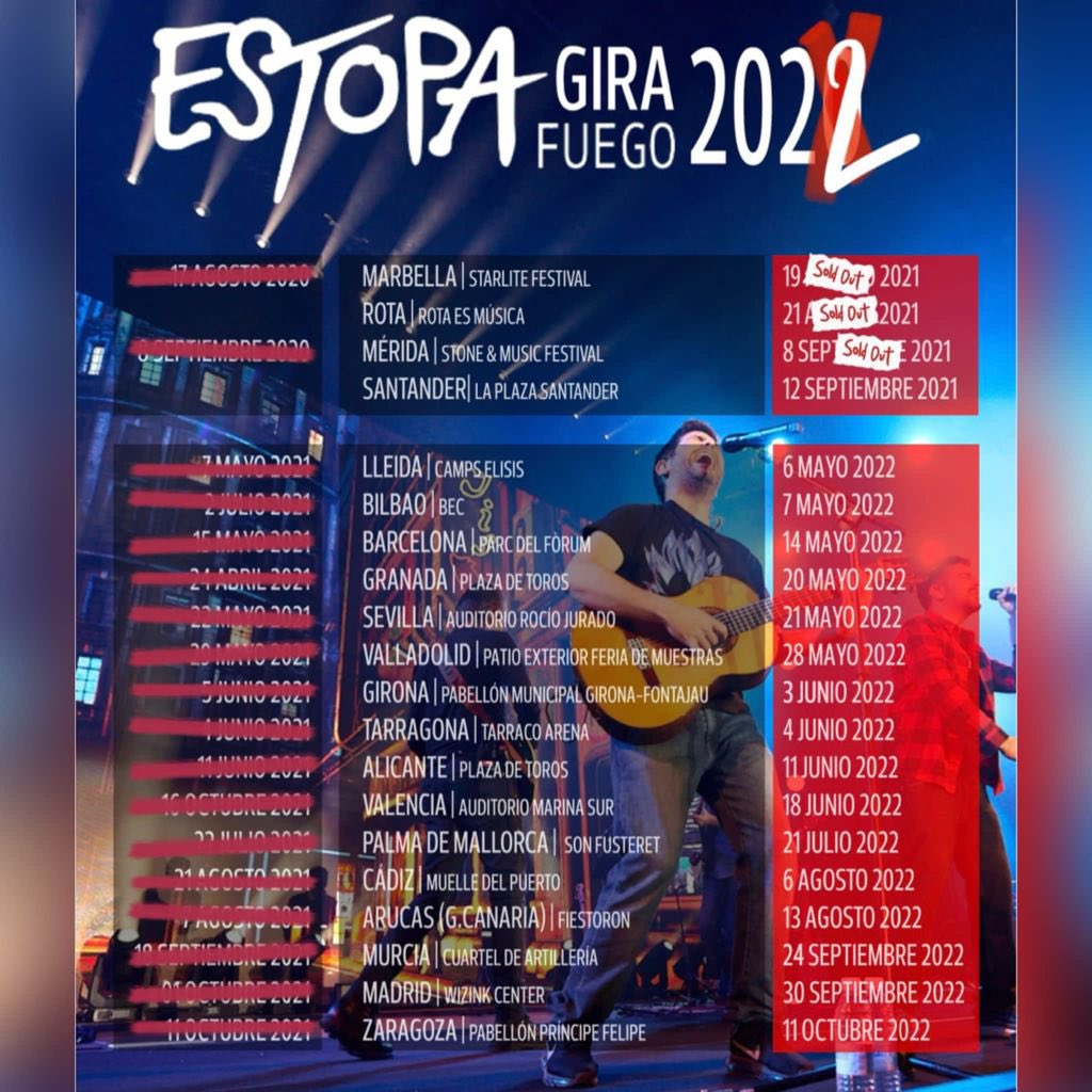 estopaoficial's tweet photo. Akí os dejamos la gira . Estopaaaaaa!!!✊ https://t.co/SbhHWzE4lO