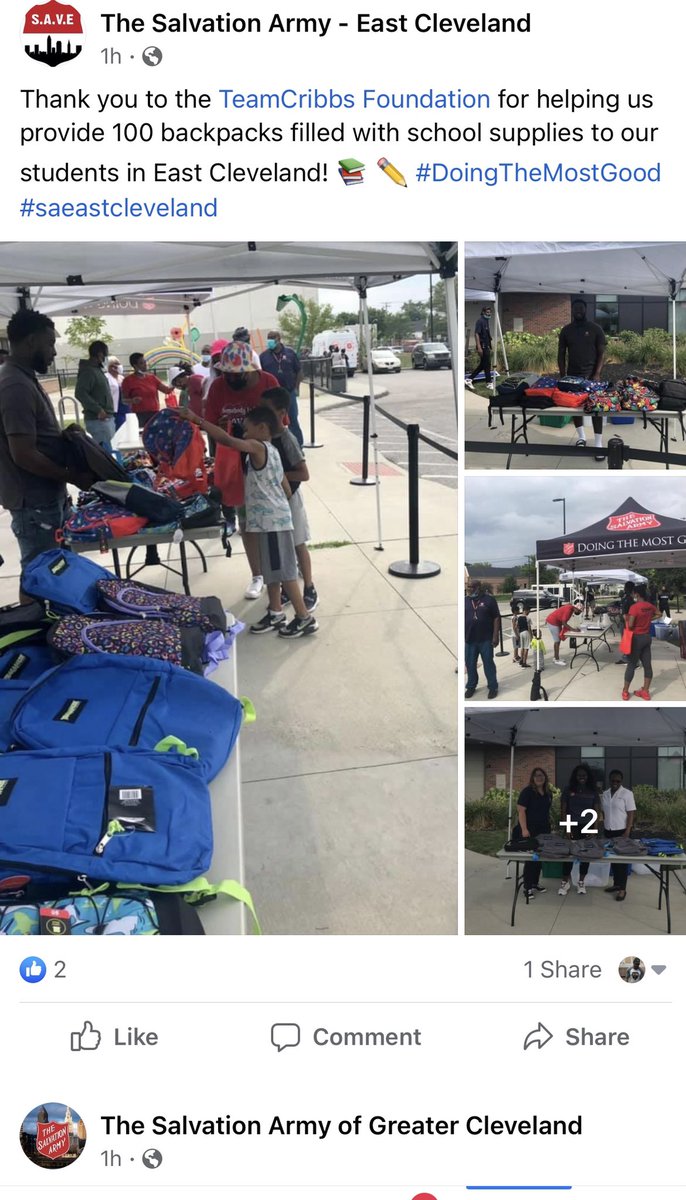 teamclvlnd's tweet photo. Thank you @serpstrong for your continued support of the Foundation and @JoshCribbs16 We delivered backpacks and supplies for over 100 kids in #EastCle 🙏🏼 https://t.co/iKR8GuYPZV