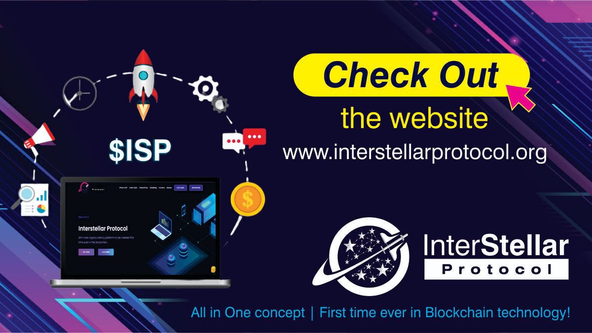 ISP_Protocol's tweet image. 🌟Our Website has been successfully Developed now you can check all details regarding InterStellar Protocol available on it.

🌟Our Whitepaper V1 and Roadmap are also available on the website.

Website: interstellarprotocol.org 💫