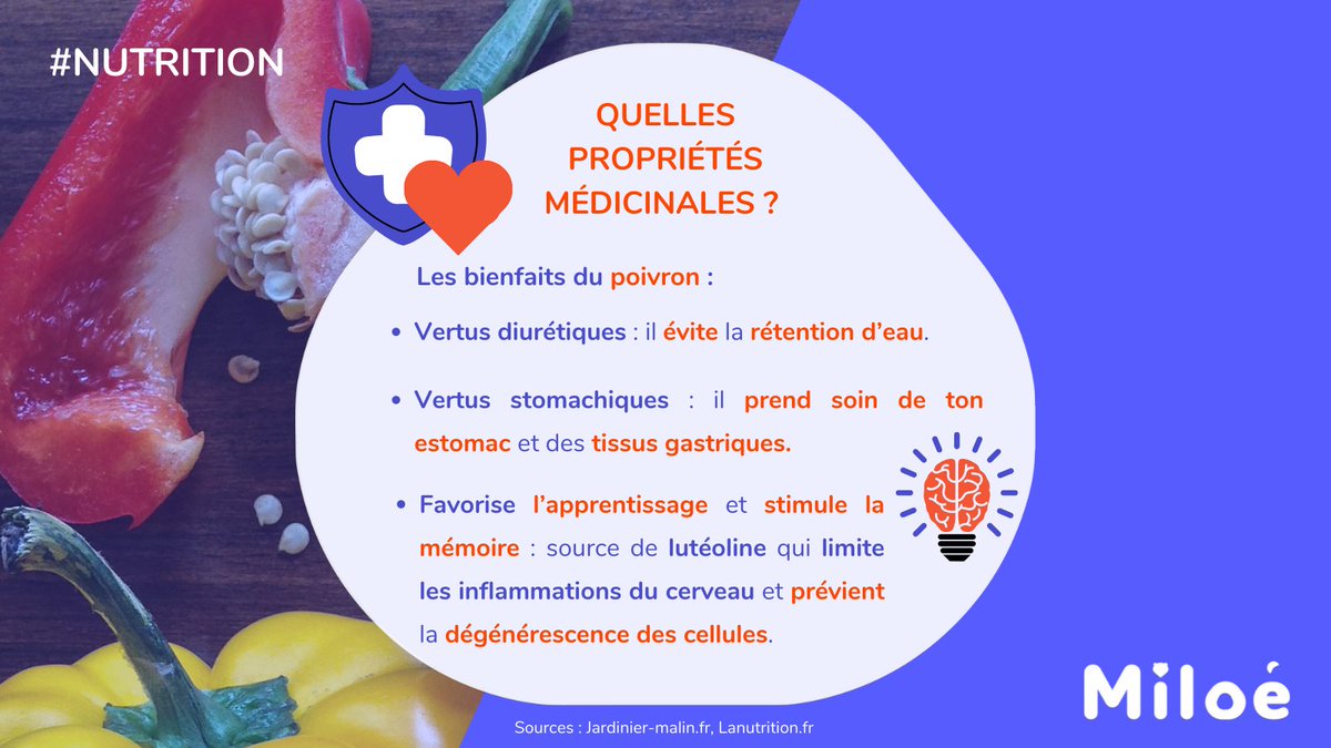 MiloeSante's tweet photo. #Nutrition 🍴

Verts 💚, jaunes 💛, oranges 🧡, rouges ❤️, violets 💜 ou noirs 🖤...

Aujourd'hui on te parle de poivrons et de leurs #bienfaits ! 🫑

❓Le #poivron, ça vient d'où ❓
Originaire d'Amérique centrale le poivron provient de la même plante que le piment ! https://t.co/Wkz92hQSXP