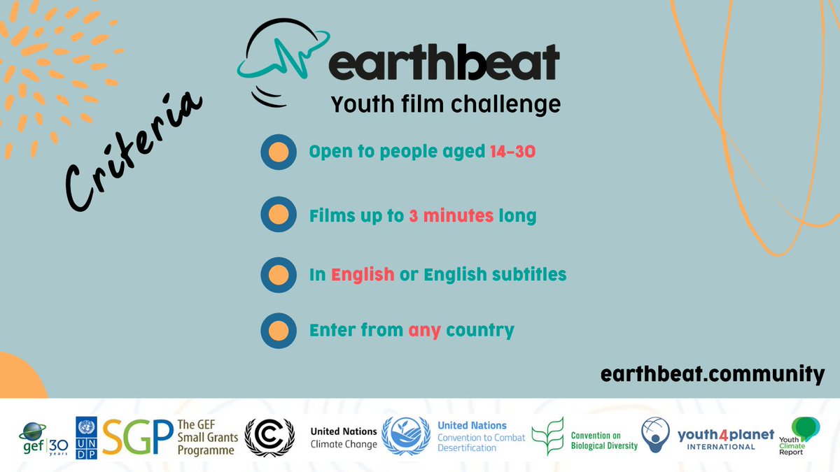 📣Calling all young filmmakers: share a 3-minute video on what you are doing to help tackle the #ClimateCrisis & protect biodiversity for a chance to have your film screened in front of leaders at #COP26 this November. 

More on the #EarthbeatChallenge at: bit.ly/2Vr30vL