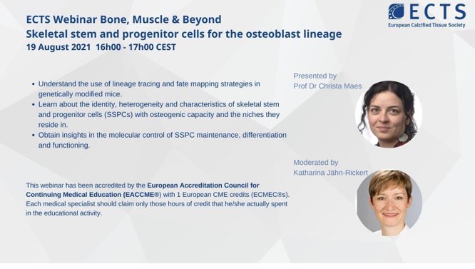 MB__Madel's tweet photo. Don’t miss tomorrow’s webinar about skeletal stem and progenitor cells for the OB lineage by Christa Maes @SCEBP_Lab moderated by @JahnRickert followed by an interactive Coffee Shop #ECTSwebinar #learning #bone @ECTS_soc @AcademyEcts register for free 👉👉https://t.co/Kv6VZSvrxm https://t.co/pK9wCwZfgs