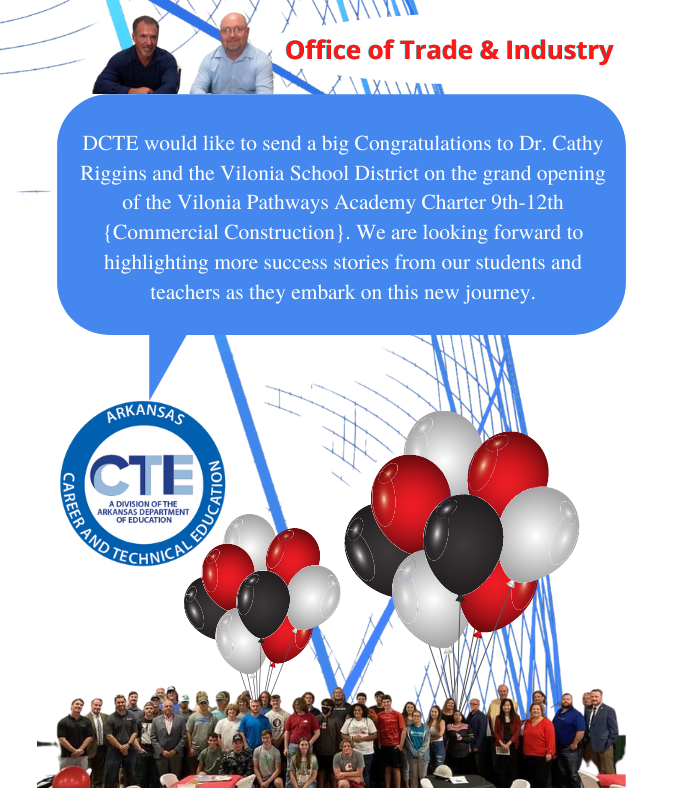 EdDcte's tweet photo. How exciting is this!!!! Congratulations to the Vilonia School District! 🎉 #iamCTE #ARCTE #ARDCTE https://t.co/KCv8tlaiia