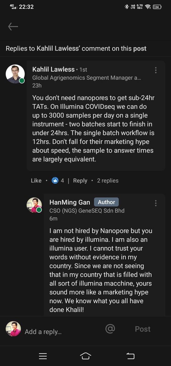 Seriously dont talk about 3000 covid genomes when my country is barely delivering 50 covid genomes weekly using your system!!! Marketing hype.. come on, i am NOT hired nor paid by nanopore.. i also use illumina btw.