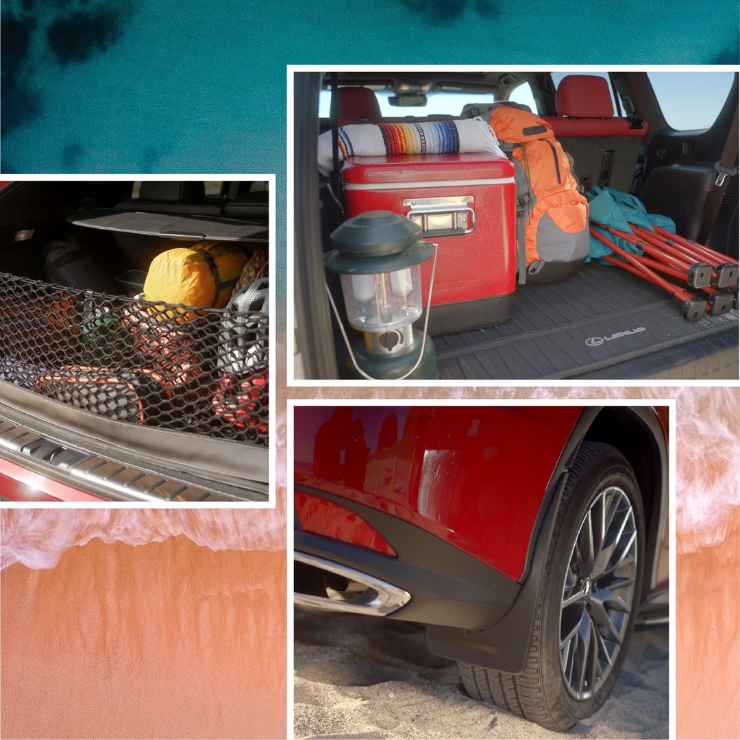 Cargo Net, Mud Flaps, All-weather Mat… just a few of the accessories that can help keep your Lexus looking sleek - and less sandy - after a day at the beach.