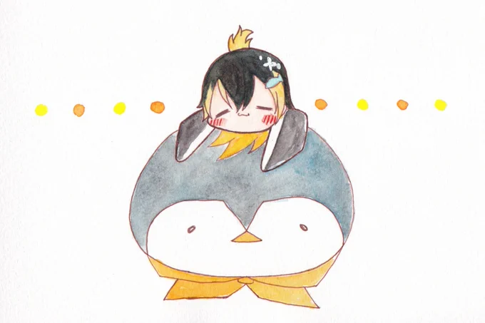 ペン友クッションとペトラちゃん🐧❄️

 #PetraArt 
 #ペト絵 