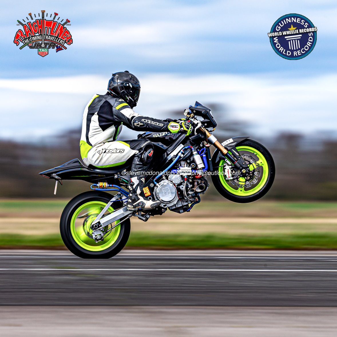 Stevemc1613's tweet image. #WheelieWednesday will we see the first 220mph 1 Kilometre wheelie or the first 300mph standing start mile at Runway 26 this weekend 🤯 #straightliners