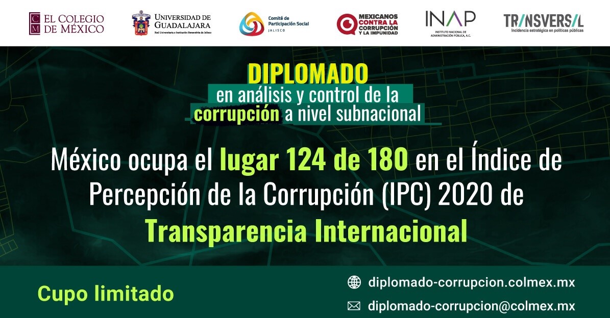 cpsseajal's tweet photo. ☝️México ocupa el lugar 124 de 180 en el #IPC2020 

✍️Inscríbete al #Diplomado en análisis y control de la #corrupción a nivel subnacional y aprende cómo funciona y qué puedes hacer para combatir este fenómeno que afecta al desarrollo de 🇲🇽.

💻https://t.co/iliM38akMC https://t.co/rXJjgkxlid