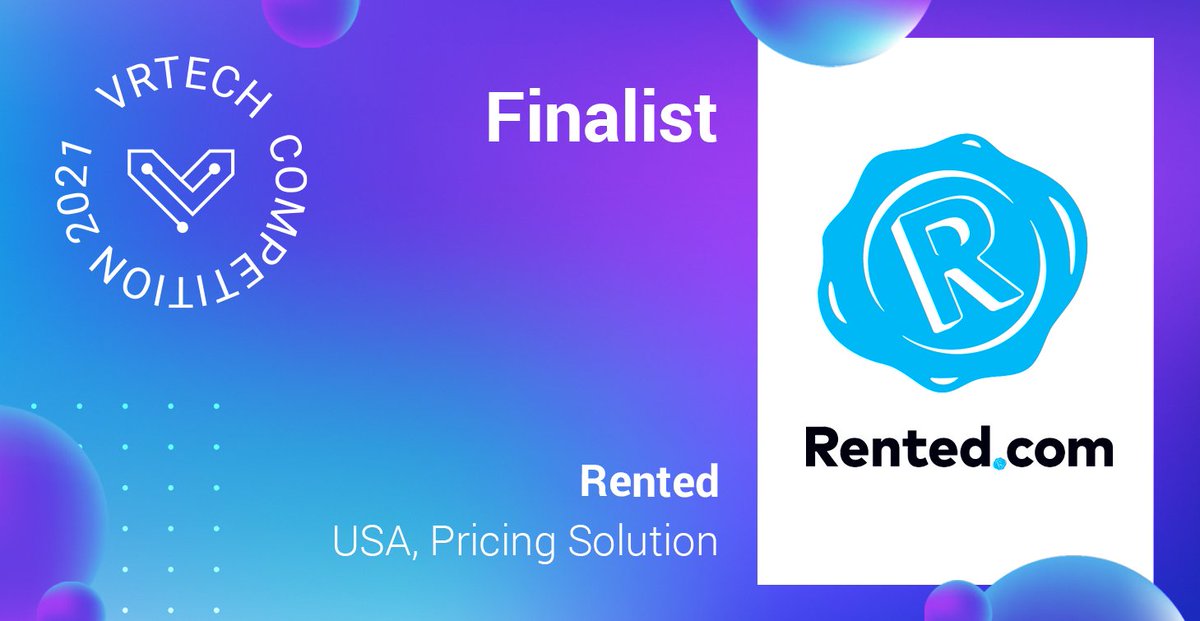 Get to know more about the VRTECH Competition 2021 finalists! Rented is vacation rental revenue management software. It helps property managers optimise their portfolios with sophisticated pricing and revenue management tools

Read more here: bit.ly/3k993hn

#vrtech2021