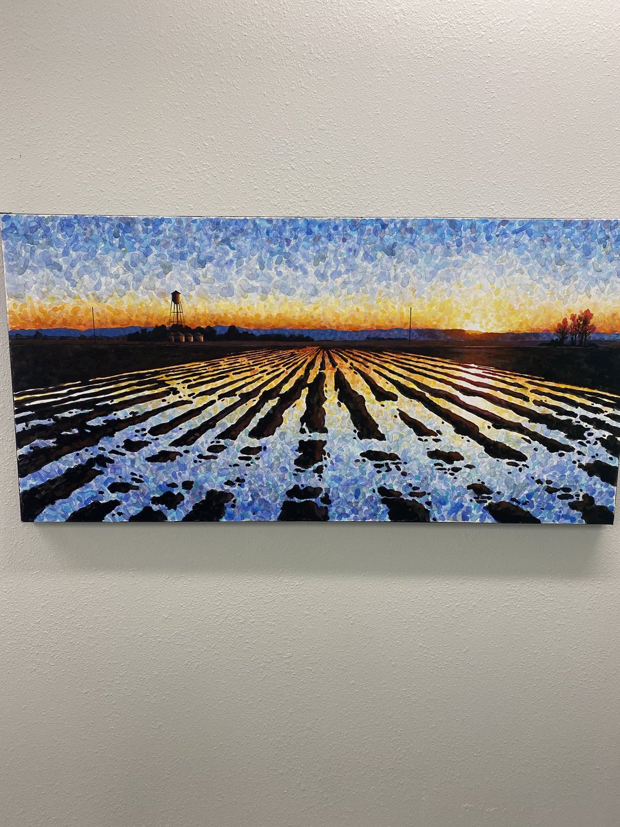 A new piece of art I bought from a very talented friend. Looking west towards Crowley’s Ridge at sunset. timjacob.com