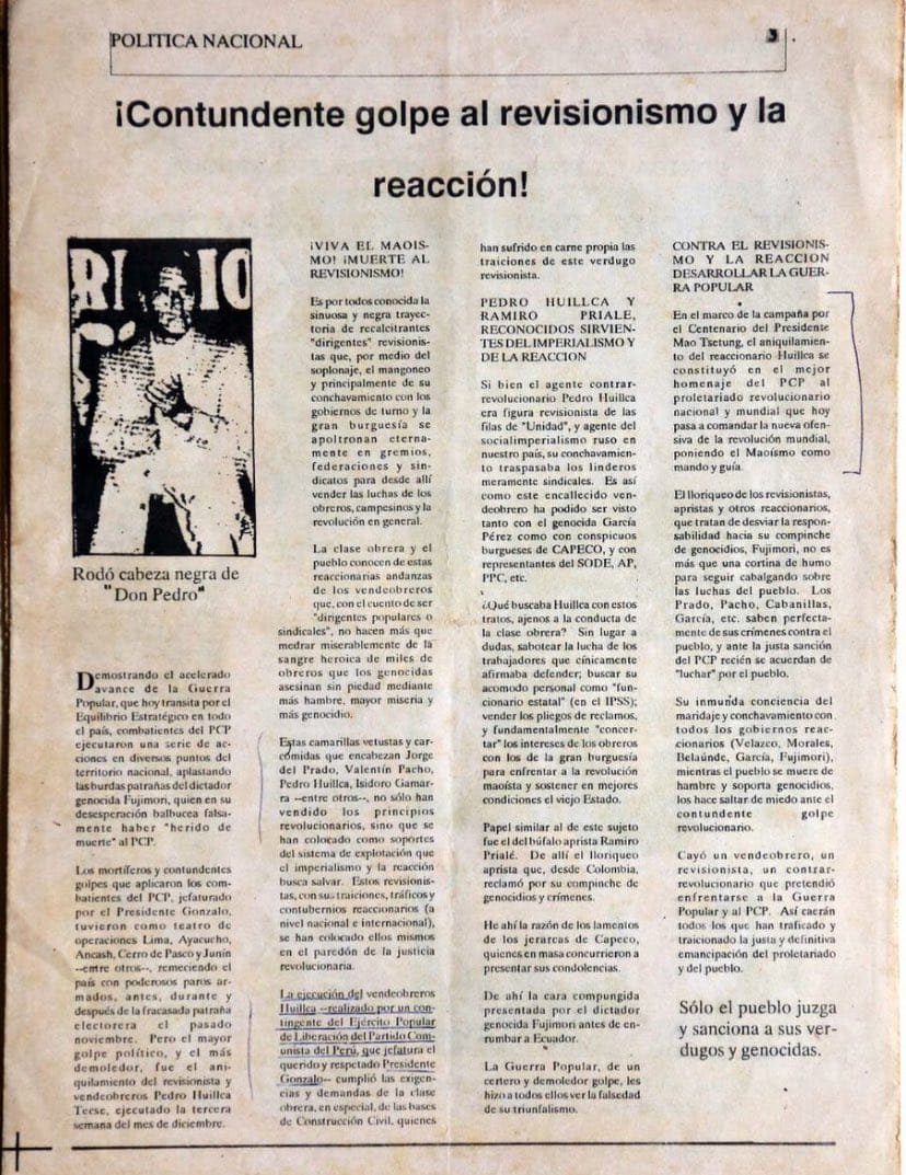 Virginia on X: "La verdad siempre sale a luz, a pesar del ocultamiento y el  aprovechamiento de #IndiraHuilca para tomar dinero del Estado. Documento  aparecido en el diario de Sendero Luminoso en