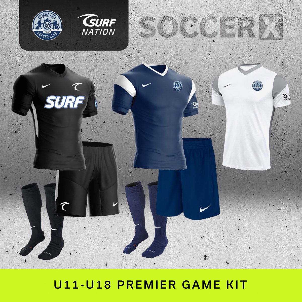 Introducing our NEW home and away game kit for 2021/22! Our partnership with <a href="/SurfSoccerClub/">Surf Soccer Club</a> and <a href="/SoccerXdotcom/">Soccer Express 🇨🇦</a> will see all our players and staff be outfitted in the latest Nike apparel. We cannot wait to see all our players wearing the swoosh!! <a href="/nikefootball/">Nike Football</a>