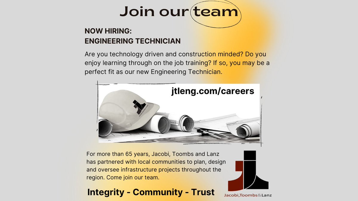 JTL JOBS | We are looking for a Engineering Technician. Come join our team! Click here for the full job posting and more on how to apply: jtleng.com/careers. #JTLengineering