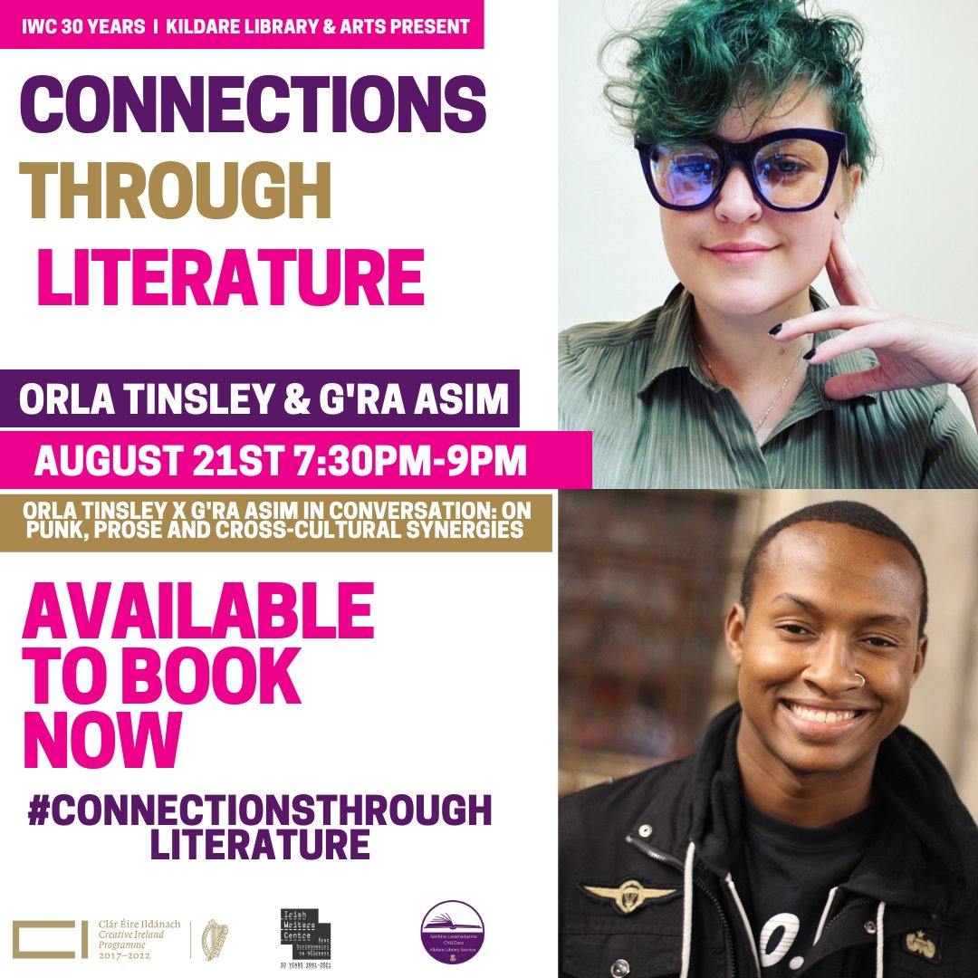 kildarelibrary's tweet photo. In order to avoid missing out and #FOMO we recommend you book your place for this fantastic event here: https://t.co/Ue5bpqEq0E #ConnectionsThroughLiterature #FreeEvent #SaturdayNightSorted @LibrariesIre @IrishWritersCtr @poetryireland @ArtsInCoKildare @orlatinsley @notjadedpunk https://t.co/eS5YPg0uS0