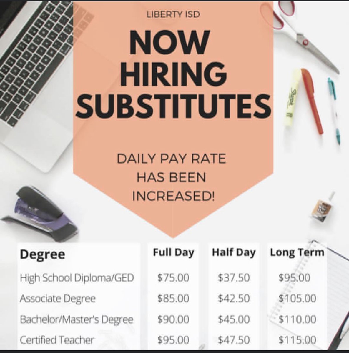 Apply now @ libertyisd.tedk12.com/hire/ViewJob.a…