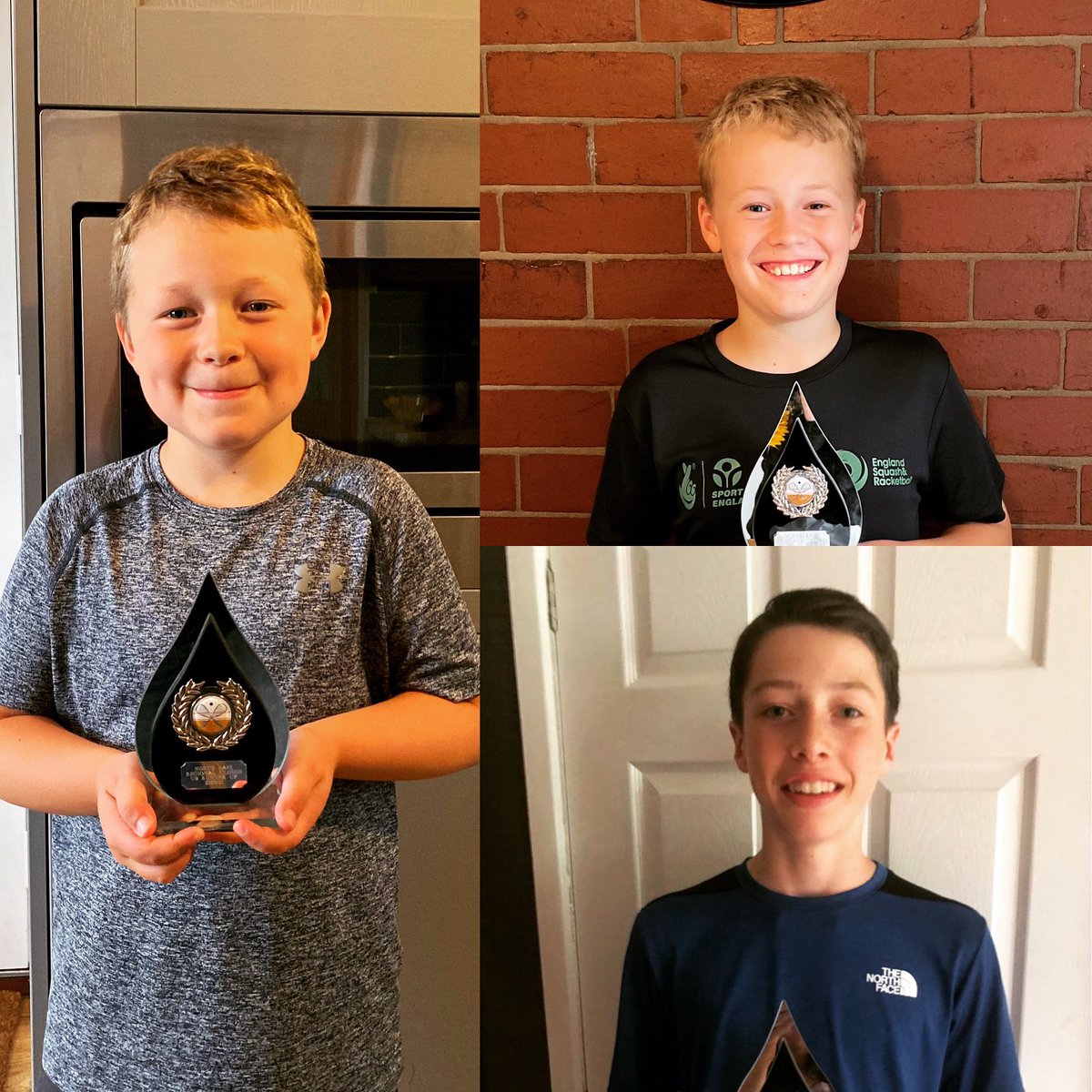 Shat boys bringing home the silverware this weekend. George and Chester winning the North East county Championship in their respective age groups and James finishing runner up in his age group against a Willstrop! Not bad <a href="/YorkshireSquash/">Yorkshire Squash</a> <a href="/englandsr/">England Squash</a>