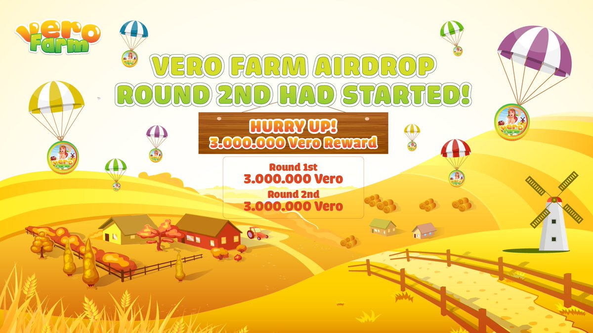VeroFarmGames's tweet photo. 📣Vero Farm Airdrop ROUND 2 is live!

📌Total: 3.000.000 Vero Token Reward

📌 Reward for Tasks:  Up to 300 VERO (~$1.5)

👨‍👩‍👧 Referral Reward:  10 VERO (~$0.05)

👉 https://t.co/zfw3g1EK7H 👈

#Airdrop #Bitcoin #Ethereum #Crypto #crypto #VeroFarm #VERO #Airdropstario https://t.co/QMF6Wg1kIn