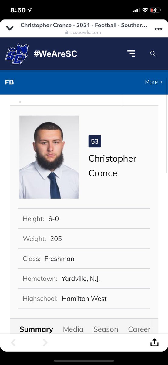 Half of my heart❤️  
Miss your face, miss your beard, miss all of you!💙🤍 love you xo 
<a href="/ccronce2/">christopher</a> <a href="/SCSUFB/">SCSU Football</a>