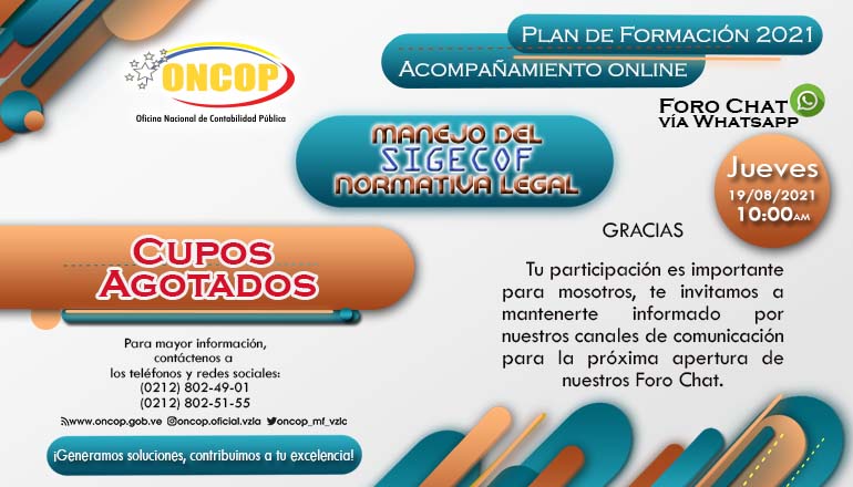 ONCOP_MF_VZLA's tweet photo. 📍𝐅𝐨𝐫𝐨 𝐂𝐡𝐚𝐭
▶️SIGECOF - Normativa Legal 𝐀𝐆𝐎𝐓𝐀𝐃𝐎
Tu participación es importante para nosotros, te invitamos a mantenerte informado por nuestros canales de comunicación para la próxima apertura de nuestros Foro Chat.
#PatriaProductiva
#ForoChat
#SIGECOF https://t.co/kaEkQjx1zp