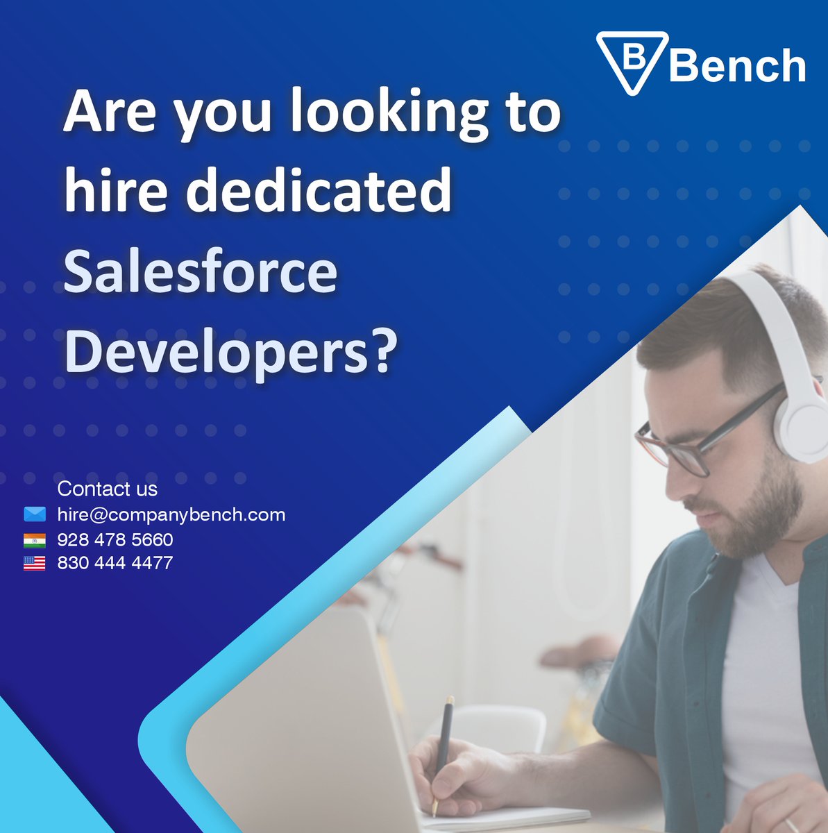 company_bench's tweet image. Looking to hire certified Salesforce Developers? Get a dedicated Salesforce expert, developer or Salesforce consultant to assist you with your Salesforce requirements. 

Contact us: bit.ly/3AHTnbn 

#SalesforceDevelopers  #HireSalesforceDevelopers  #CompanyBench