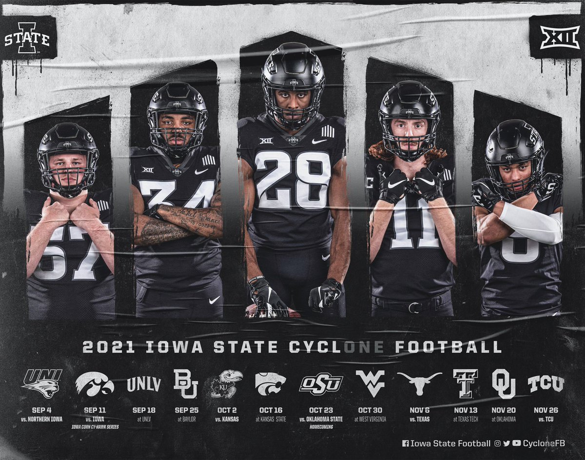 CycloneATH's tweet photo. We have two football posters this year. The cardinal colored poster is available now. The black poster is a limited edition one and will be available to pick up the first home football game. https://t.co/XPgIGNIKQd
