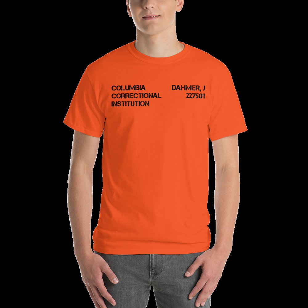 Looking for a conversation starter or an early Halloween idea? We've got you covered with our range of Prison Jumpsuit T-Shirts. This and many more available at etsy.com/uk/shop/AbyssT…

#TedBundy #JeffreyDahmer #RichardRamirez #TrueCrime
