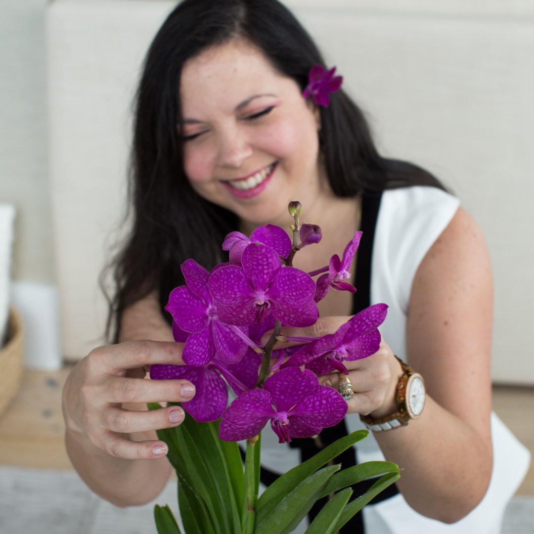 Happy National Couple's Day! Celebrate with our orchids.  A smile speaks a thousand words 😊💜⁠
 #orchidlover #orchidcollection